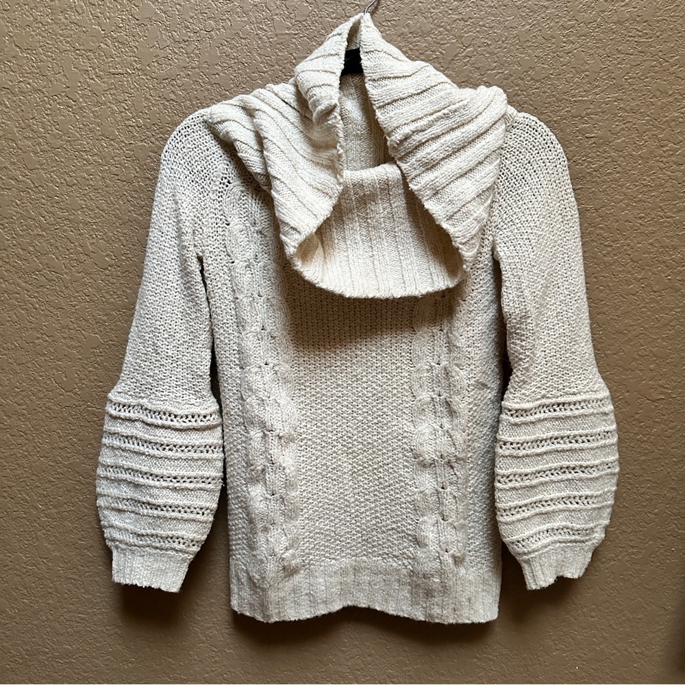 Elegant Cream Cowl Neck Sweater